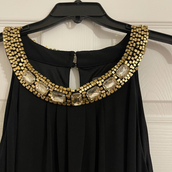 Vince Camuto Black Maxi dress with gold embellishment - Picture 4 of 7